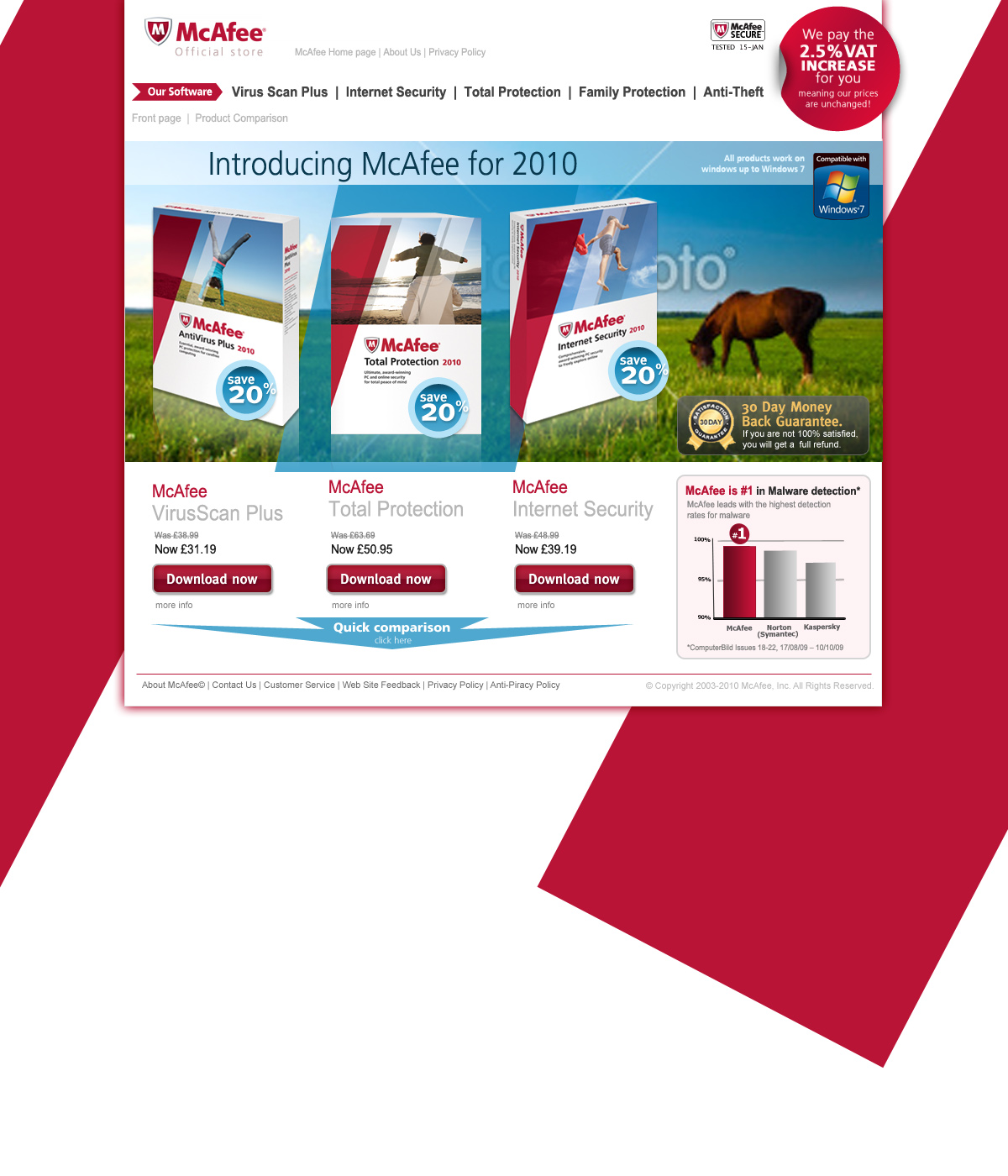 McAfee — homepage 2010